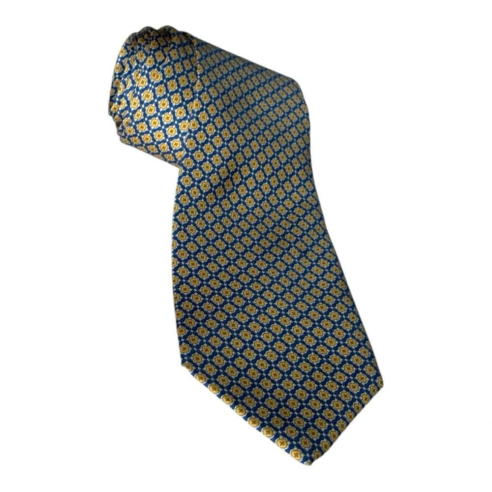 J. Crew mens medallion silk tie hand made in the USA